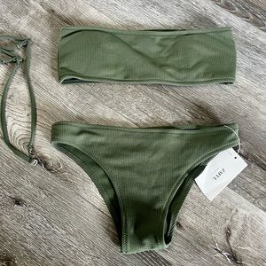 Green Ribbed Bikini